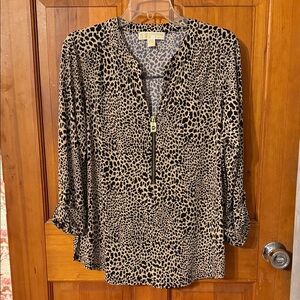 Michael Kors Leopard Print Top Size large